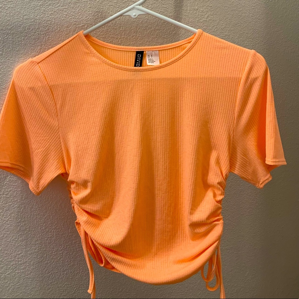 H & M cinched orange crop top.